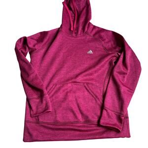 Adidas Medium Climawarm Pink Spacedye Pullover Athletic Hoodie